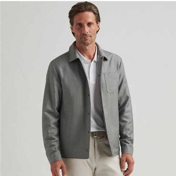 Peter Millar Men's Gale Grey Portland Shirt Jacket